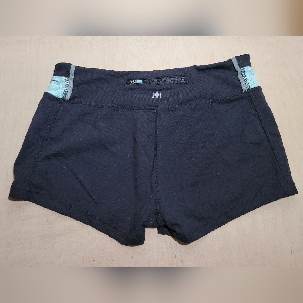 Women's Black and Blue Athletic Shorts